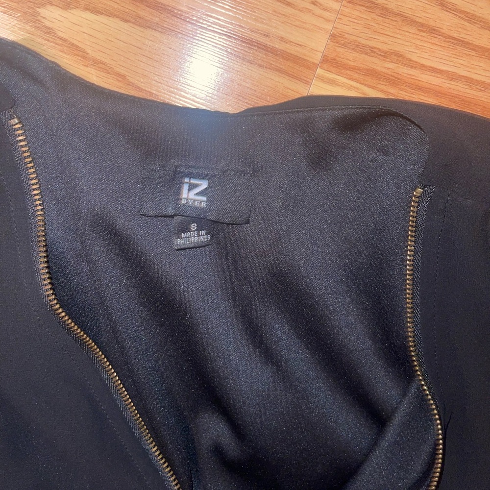 Iz Byer Black Dress with Gold Zipper